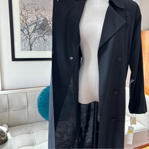 VTG 90’s Linen Trench Coat - Picture 5 of 7